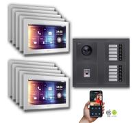 Goliath IP portier vidéo 10-famille Fingerprint Anthracite : 10 pouces blanc : Boîte d'encastrement Couleur du moniteur : 10 pouces blanc Montage : boîte d'encastrement
