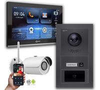 Goliath IP portier vidéo : 10 pouces 1 moniteur, RFID, anthracite, caméra Wifi : 10 pouces en noir : boîte d'encastrement : 4er POE connexion via: : 4er POE choix du moniteur : 10 pouces en noir sonne