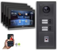 Goliath IP portier vidéo : 10 pouces 4 maisons familiales, empreinte digitale, anthracite : 10 pouces en noir : Boîtier de montage en surface Sélection du moniteur : 10 pouces en noir Boîtier de monta