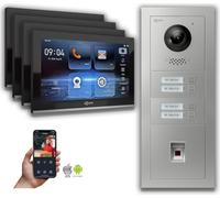 Goliath IP portier vidéo : 10 pouces 4 maisons familiales, empreinte digitale, argent : 10 pouces en noir : Boîtier de montage en surface Sélection du moniteur : 10 pouces en noir Boîtier de montage d