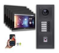 Goliath IP portier vidéo : 10 pouces 5 maisons familiales, empreinte digitale, anthracite : 10 pouces en noir : Boîtier de montage en surface Sélection du moniteur : 10 pouces en noir Boîtier de monta
