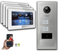 Goliath IP portier vidéo : 7 pouces 4 maisons familiales, RFID, l'affichage, d'argent : 7 pouces en blanc : boîte de montage encastrée Sélection du moniteur : 7 pouces en blanc boîte de montage de la 