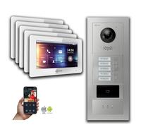 Goliath IP portier vidéo : 7 pouces 5 maisons familiales, RFID, l'affichage, d'argent : 7 pouces en blanc : boîte de montage encastrée Sélection du moniteur : 7 pouces en blanc boîte de montage de la