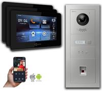 Goliath IP portier vidéo avec caméra 7 pouces d'affichage d'empreintes digitales d'argent : boîte d'encastrement : 7 pouces en noir : 3 moniteurs Nombre : 3 moniteurs Couleur : 7 pouces en noir Montag