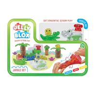 Goliath - Jelly BLOX - Jungle Set 24 Pièces - Blocs de Construction Squishy avec Remplissages Sensoriels - Personnages + Palmiers - Compatible Tous Sets - Jeux de Construction pour Enfants dès 2 Ans