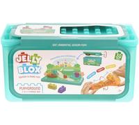 Goliath - Jelly BLOX - Playground Store & Play Set - Jeu de Construction Sensorielle pour Enfants dès 2 Ans - 30 Blocs Souples et Colorés avec Personnages & Animaux - Coffret Rangement - Idée Cadeau