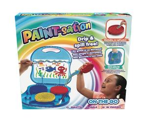 Goliath. Paint-Sation. Mallette On The Go. Peinture qui Ne Coule Pas. Loisirs Créatif. Atelier Création. Avec 3 Pots de Peinture Et 2 Pinceaux Inclus. A Partir de 2 Ans.