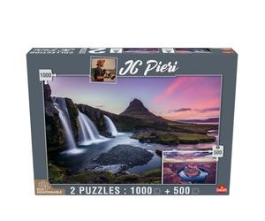 Goliath - Puzzle Adulte - Collection JC Pieri - 2 Puzzles : Kirkjuffellsfoss (Islande - 1000 pièces) et Horseshoe Bend (Etats-Unis - 500 pièces)