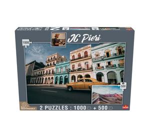 Goliath - Puzzle Adulte - Collection JC Pieri - 2 Puzzles : La Havane (Cuba - 1000 pièces) et Rainbow Mountain (Pérou - 500 pièces)