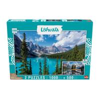 Goliath - Puzzle Adulte - Collection Ushuaïa - 2 Puzzles : Lac de Moraine (Canada - 1000 pièces) et Lac Maligne (Canada - 500 pièces)