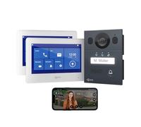 Goliath® Visiophone 2 Fils [2X Moniteur 7 Pouces] - Interphone Filaire - Interphone Video - Videophone Exterieur Eésistant aux intempéries et au vandalisme - Sonnette Filaire avec Camera - Encastré