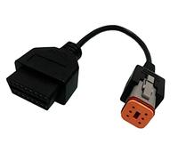 Goliton Câble OBDII 6 Broches à 16 Broches Compatible pour l'adaptateur Harley Moto Moto Davidson pour Obtenir des informations de Diagnostic à partir du Scanner