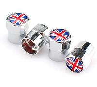 Goliton® Mini Capuchon de Valve de Pneu pour Voiture avec Le Logo du Drapeau Anglais -argenté