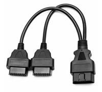 Goliton OBD2 OBD II Répartiteur Extension Y J1962 16 Broches Mâle vers Double Femelle Cordon Adaptateur