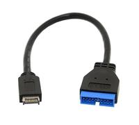 Goliton Panneau avant USB 3.1 vers USB 3.0 de carte mère 20pin Header câble d'extension 20 cm pour carte mère Asus