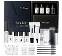 GOLLEE - Kit de levage de cils 4 en 1 et couleur noire Kit de stratification des sourcils Ensemble de cils et sourcils noirs Kit de permanente de cils avec instructions détaillées et outils comp