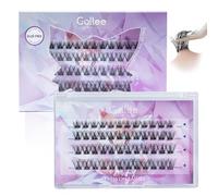 Gollee Lot de 48 extensions de cils auto-adhésives 10 à 16 mm - Pas besoin de colle - 48 touffes de cils - Aspect naturel délicat - Réutilisables, adaptés aux débutants - Sans résidus