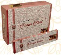 GOLOKA - Boite d’encens Dragon Blood - 15 g - 15 bâtonnets par paquet - 12 paquets par boîte