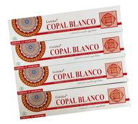 Goloka Copal Blanco Lot de 4 paquets de bâtons d'encens 15 g Essence ayurvédique