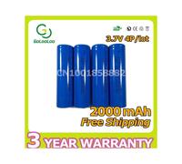 Golooloo 4pcs/lot 2000mAh 3.7V Batterie rechargeable bateria 18650 li-i