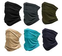 Golopatop Guêtre de cou en soie glacée multifonction pour l'extérieur,Bandeau magique respirant résistant aux UV, Noir + vert militaire + bleu marine + bleu ciel + gris foncé + kaki, taille unique