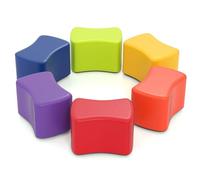 GOLPUS Lot de 6 Tabouret Enfant avec Housse Amovible, Tabouret Papillon Coloré en Mousse Douce & Base Antidérapante, Librement Modulable & Empilable, pour Maison, Classe, Crèche