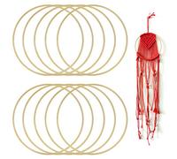 GOLRISEN 10 PCS Anneau Attrape Rêve en Bambou Cercle en Bois pour Attrape Rêve en Macramé Anneau Dreamcatcher pour Capteur de rêves Bricolage Artisanat Décoration, 20 cm Diamètre