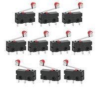 GOLRISEN 10 Pcs Micro Switch en Plastique Micro Interrupteur Fin de Course avec 3 Broches Micro Contacteur 220V Micro Interrupteur à Levier SPDT Micro Commutateur 1NO 1NC pour Machine Électronique 5A