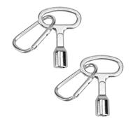 GOLRISEN 2 Clé Triangulaire 9mm en Alliage d'Aluminium, Cle Triangle Poubelle Universelle, Clé de la Boîte du Compteur en Métal pour Coffrets de Compteurs, Compteurs de gaz et d'Eau(Argenté)