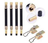 GOLRISEN 4pcs Extension Valve de Pneu et 2pcs Pinces, Longueur 19cm, Pneu Valve Rallonge, Pneu Valve de Adaptateur, Air Pneu Valve Extension, pour Pneu de Camion, Bus et Remorque