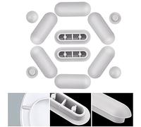 GOLRISEN 8 Pcs Patin Abattant WC en Plastique avec 4 Ecarteurs de Couvercle de Toilette Pare-Chocs de Siège de Toilette Robuste Tampon de Siège de Toilette Anti-choc pour Toilette Lunette Couvercle