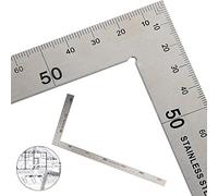 GOLRISEN Règle Carrée en Forme de L Règle carré En Acier Inoxydable de 90 Degré à Double Angle Règle Équerre de Menuisier pour Charpentier Ingénieur Artisans Couvreur 32 * 16,5 * 2CM