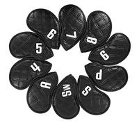 GOLTERS Callaway Lot de 10 couvre-têtes de club de golf en cuir synthétique avec fermeture magnétique pour toutes les marques Callaway Ping Taylormade pour fers (blanc)