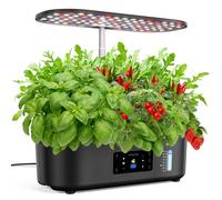 GOLUMUP Potager d'intérieur 13 Pots Jardin Interieur, Potager Interieur avec Deux Modes de Croissance, avec Lampe Culture LED, avec Minuterie Automatique, Hauteur Réglable, Noir