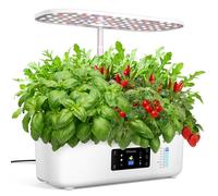 GOLUMUP Potager d'intérieur 13 Pots Jardin Interieur, Potager Interieur avec Deux Modes de Croissance, avec Lampe Culture LED, avec Minuterie Automatique, Hauteur Réglable,Blanc