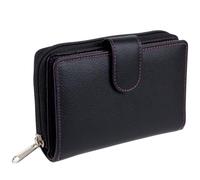 Golunski Portefeuille en cuir avec fermeture éclair pour femme Noir/multicolore Taille M, Porte Carte, Porte Monnaie, Noir/multicolore, Taille unique, Contemporain