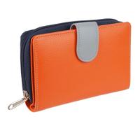 Golunski Portefeuille en cuir avec fermeture éclair pour femme Orange Multicolore Taille M, Orange multicolore., Taille unique, Contemporain