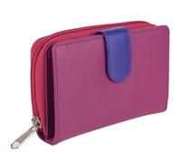 Golunski Portefeuille en cuir avec fermeture éclair pour femme Taille M, Violet multicolore., Taille unique, Contemporain
