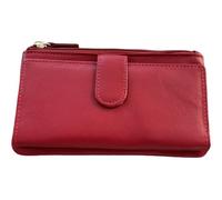 Golunski Portefeuille fin en cuir RFID pour femme, Rouge, M, Classique