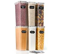 GoMaihe Bocaux de conservation 2,8 L (lot de 6) : Bocaux de conservation avec couvercle pour pâtes | Boîtes de conservation hermétiques pour nouilles et sucre | Sans BPA | Passe au lave-vaisselle