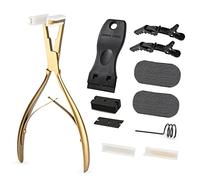 Gomake Kit d'outils d'extension de cheveux à bande adhésive avec surface plane en acier inoxydable pour extensions de cheveux, pince à sceller, outil de raclette, pinces à cheveux, outils de coiffure