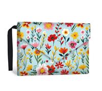 GOMAKERER 1 étui étanche pour livres pour amateurs de livres, étui de protection pour livres en tissu, lavable avec impression florale, poche avant, bouton automatique pour livres de poche, 30 x 23 cm
