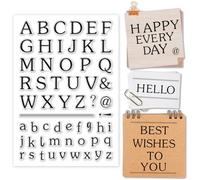 GOMAKERER 1 feuille de Tampon Transparent 26 tampon en Caoutchouc Transparent en Lettres Anglaises Majuscules et Minuscules Tampons en Silicone pour la Fabrication de Cartes le Bricolage