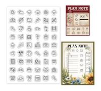 GOMAKERER 1 feuille Tampons Scrapbooking, Tampons Transparents en Silicone Réutilisables à Motifs de Vie Quotidienne pour Bullet Journal Album Photo Noël Décor