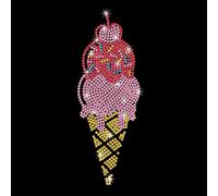 GOMAKERER 1 patch Thermocollant Motif Glace Strass Autocollant de Transfert de Chaleur pour Réparation de Vêtements Cristal Scintillant Patch de Transfert de Chaleur pour T Shirt Vêtements Pantalons