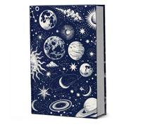 GOMAKERER 1 pochette Élastique pour Livre Thème de Espace Céleste Protège Livre Extensible en Tissu Réutilisable Jusqu'À D'Épaisseur pour Cahiers à Couverture Rigide et Souple Manuels Scolaires