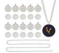 GOMAKERER 10 set Plateaux Suspendus à Lunette Ronde Cadre Vierge pour Pendentif 24.5mm pour Breloques de Plateau en Alliage de Broderie pour Projets de Bricolage et D'Artisanat, Bronze Antique