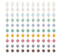 GOMAKERER 100pcs 7 couleurs Pendentif en perles de verre, Breloques Plates Rondes à Facettes Connecteur en Verre Opaque Pendentifs en Cristal avec 2 boucle pour Collier Bracelet Fabrication de Bijoux