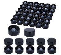 GOMAKERER 100pcs Bouchon de Flacon Compte Gouttes en Polycone Bouchon Boston Noir 2.45cm avec Joint à 22 dents pour Flacons Flacons Alimentaires et Cosmétiques du Quotidien
