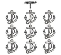 GOMAKERER 10pcs Broche Ancre Broche de Voile en Alliage avec Strass Ancre Épingle Tendance pour Sacs à Dos Chapeaux et Vestes (Bronze à Canon)